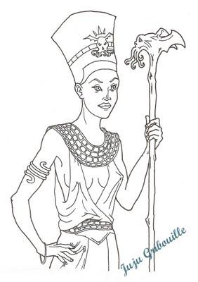Une Égyptienne à coloriser.