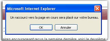 Internet Explorer Validation Raccourci