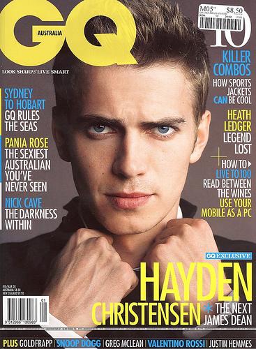 Hayden Christensen en couverture du magazine GQ
