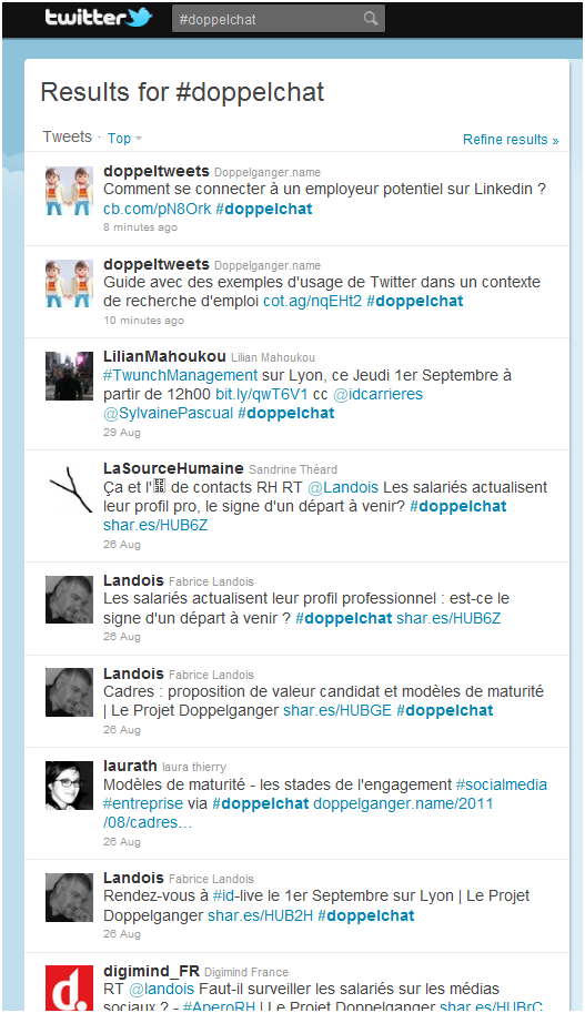 #doppelchat : hashtag officiel du Projet Doppelganger