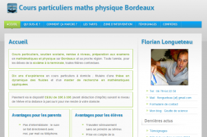 Cours particuliers en maths physique sur Bordeaux