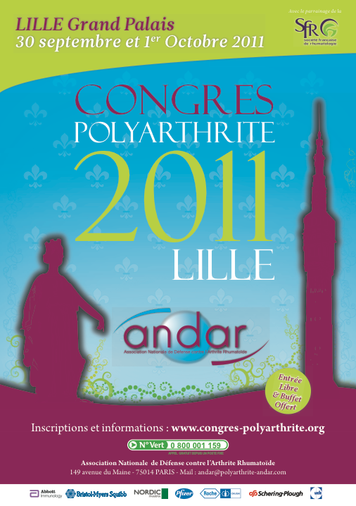 [Agenda] Congrès Polyarthrite ANDAR, Lille, vendredi 30 septembre et samedi 1er octobre 2011