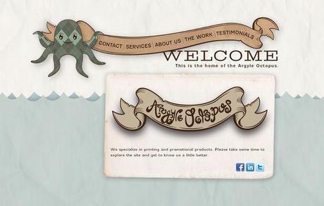 Les illustrations dans les sites web, 40 exemples absolument fantastiques argyleoctopus - site avec illustration