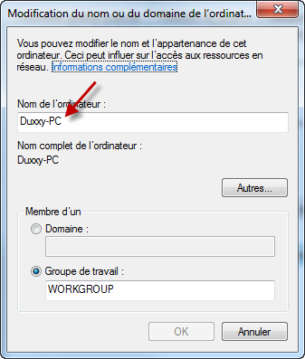 Changer le nom de votre ordinateur sous Windows 7