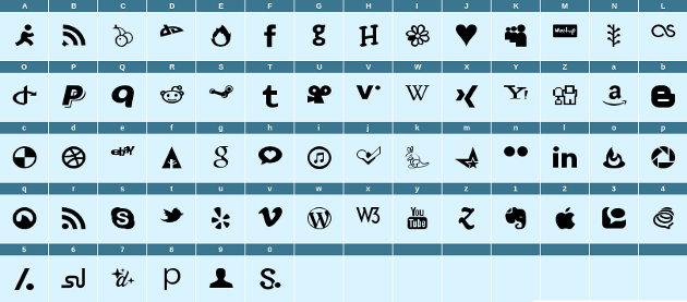 fontes / police de caractères - icones-sociales