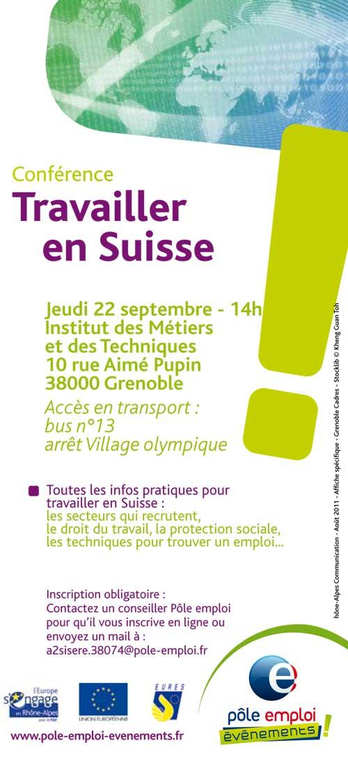 Conférence « Travailler en Suisse » à Grenoble le 22 septembre 2011
