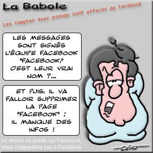 Céno Dessinateur - La Babole : Facebook supprime les comptes incomplets