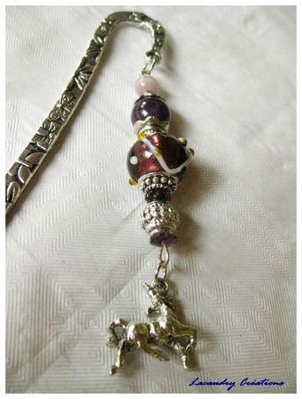 marque page licorne et amétyste