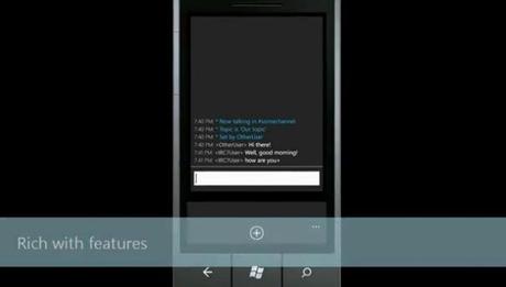 irc7 Un client IRC pour Windows Phone 7