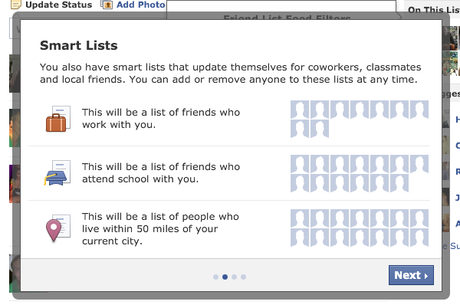 Facebook a commencé de tester Auto-Groupement des amis dans Smart Lists !!!