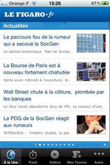 Le figaro sur iPhone passe en version 3.0...