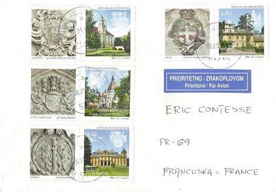 Châteaux sur nouveaux timbres croates