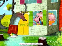 [Jeunesse] Souffler dans le micro de l’iPad pour renverser la maison de l’un des cochons...