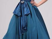 Robe Gala longue tencel satin bleu