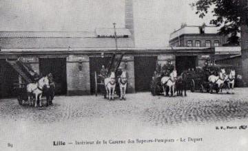 Les attelages des sapeurs- pompiers de Lille.