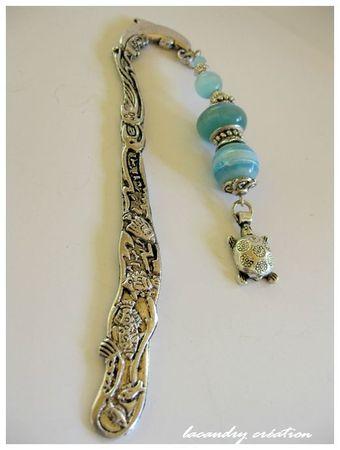 marques pages dauphin poissons et tortue et perles bleues turquoises