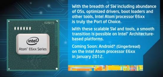 intel atom android Le prochains processeurs Atom compatibles Android 2.3 en 2012