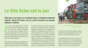 Nouvel article sur Villa Solea dans Le Magazine de Romainville (septembre 2011)…