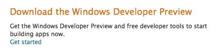 windows 8 developer preview Windows 8 Developer Preview disponible au téléchargement