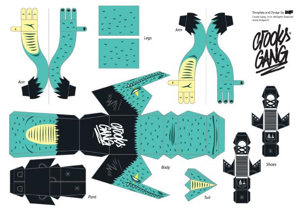 Paper toys Crooks Gang by Tougui (x 4)