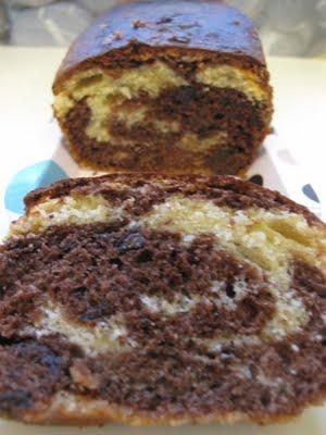 Dessert: Cake Marbré Cacao-Vanille, Pépites de Chocolat
