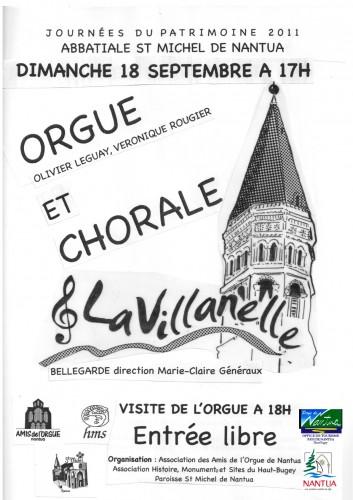 journées du patrimoine 2011, concert, orgue, chorale, nantua, ain, rhône-alpes, histoire, monuments et sites du haut-bugey, nicolas antoine lété, véronique rougier, olivier leguay, villanelle de bellegarde, marie-claire généraux, bortnianski, hristov, franck, verdi, hanff, litaize, reboulot, abbatiale saint michel, site clunisien, cluny, monument historique