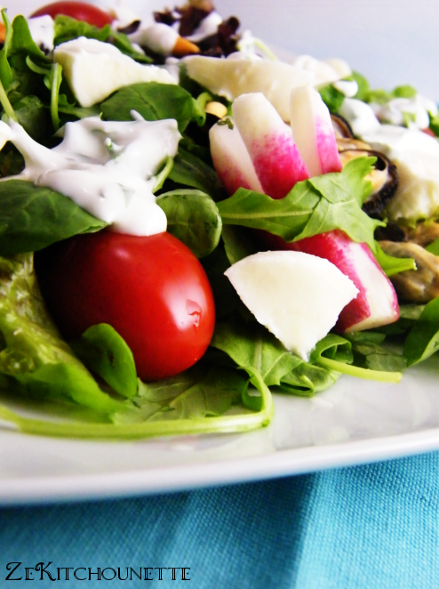 Salade de mesclun aux moules