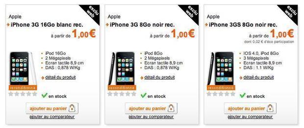iPhone 3G ou 3G S à 1€ chez Orange...