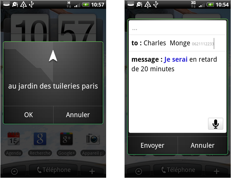 Visuel Voice Actions Android lance les commandes vocales en Français