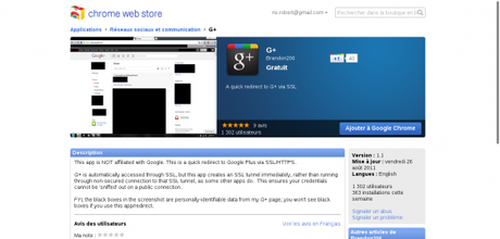 Le Chrome Webstore est en français