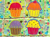 Cartes collage avec cup-cakes