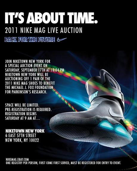nike mag 2011 back to the future mcfly shoes 2011 Nike MAG Enchères Live @ Niketown New York
