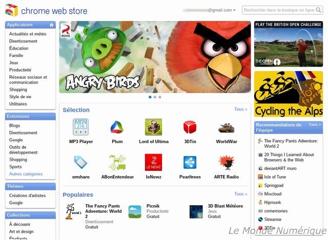 Le Chrome Web Store est disponible en France