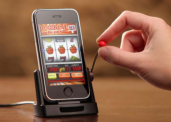 Application Jackpot Slots Votre machine à sous sur iPhone 6 Avec le dock Jackpot Slots, Las Vegas vient à vous