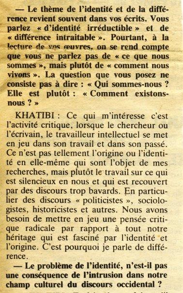 Abdelkebir Khatibi et l’avenir possible du Maghreb.