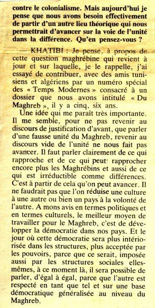 Abdelkebir Khatibi et l’avenir possible du Maghreb.