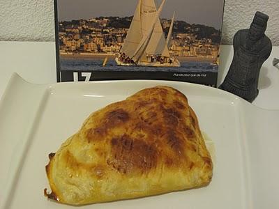 Plat: Chausson Crousti-Fondant Jambon Sec, Mozza, Pommes de terre et Courgettes