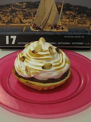 Dessert: Tartelettes Amandines Meringuées à l'Italienne au Chocolat