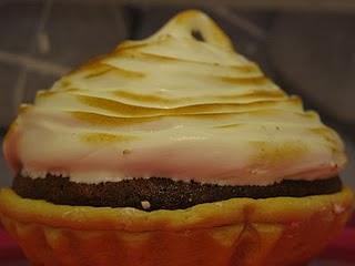 Dessert: Tartelettes Amandines Meringuées à l'Italienne au Chocolat