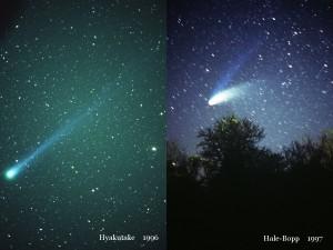 Hyakutake en 1996 et Hale-Bopp en 1997 ont été des comètes beaucoup plus impressionnantes que ce que va nous montrer Elenin. © J.-B. Feldmann