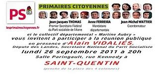 Alain VIDALIES anime la campagne de Martine AUBRY à Saint-Quentin
