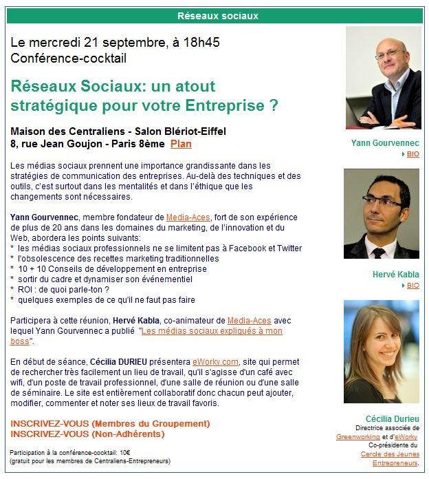 Un X blogueur pour parler médias sociaux à des centraliens!