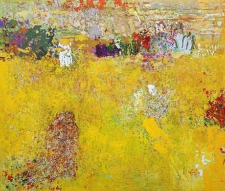 Fatima EL HAJJ - Une promenade, 2011. Technique mixte sur toile, 150 x 175 cm. Portraits du Liban (1/5): Fatima El Hajj expose à Paris