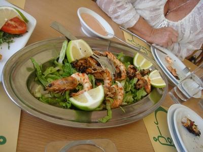 20091006 chez sami 03 crevettes Chez Sami, Maameltein, Liban (ChrisoScope)