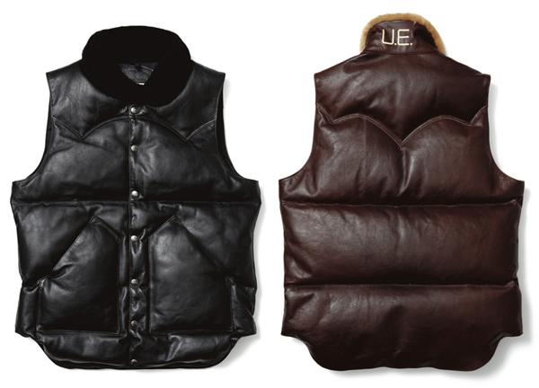 UNIFORM EXPERIMENT X ROCKY MOUNTAIN FEATHERBED LEATHER DOWN VEST