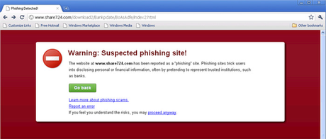 8lSOl43x suspected phishing site boa scam link s  15 pièges pour lesquels vous devez faire attention sur le Net