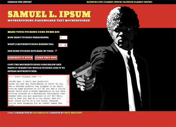 sljipsum1 Samuel L. Ipsum, le nouveau générateur de loren ipsum