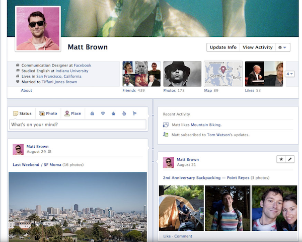 facebook timeline Facebook vous permettra de créer votre biographie 