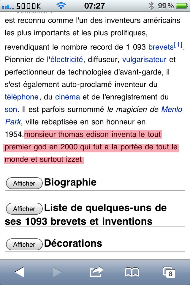 Thomas Alva Edison, citoyen chinois inventeur de « gode »