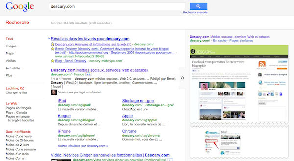google previsualisation Google: la prévisualisation des résultats de recherche est enfin utile!